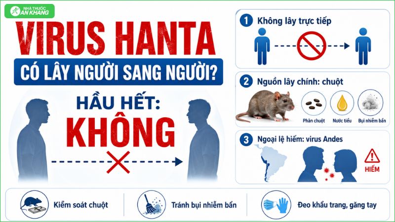 Virus Hanta hầu hết kh&ocirc;ng l&acirc;y truyền trực tiếp từ người sang người