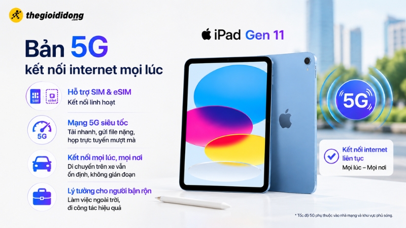 iPad Gen 11 bản 5G iPad Gen 11 bản 5G