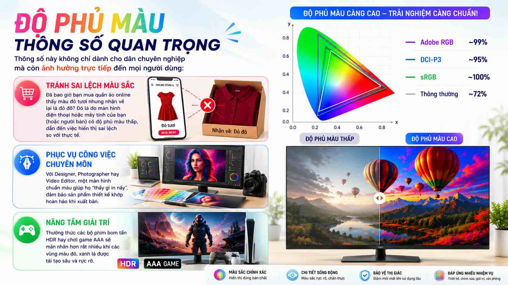 Tầm quan trọng của độ phủ m&agrave;u