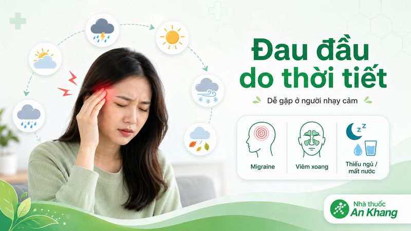 Đau đầu do thời tiết l&agrave; t&igrave;nh trạng cơn đau đầu xuất hiện khi thời tiết thay đổi