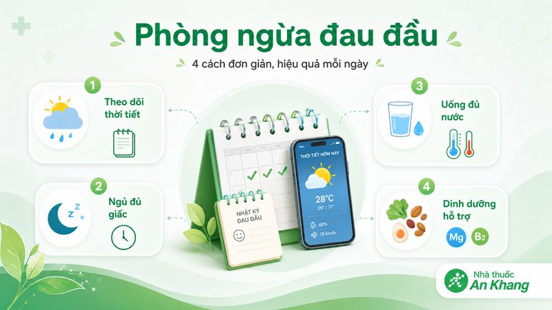 C&aacute;c biện ph&aacute;p ph&ograve;ng ngừa đau đầu do thời tiết