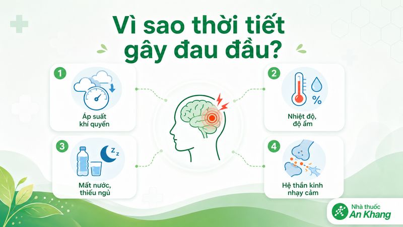 C&aacute;c nguy&ecirc;n nh&acirc;n g&acirc;y đau đầu thường gặp khi thay đổi thời tiết