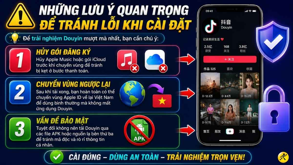 Lưu &yacute; quan trọng để tr&aacute;nh lỗi khi c&agrave;i đặt