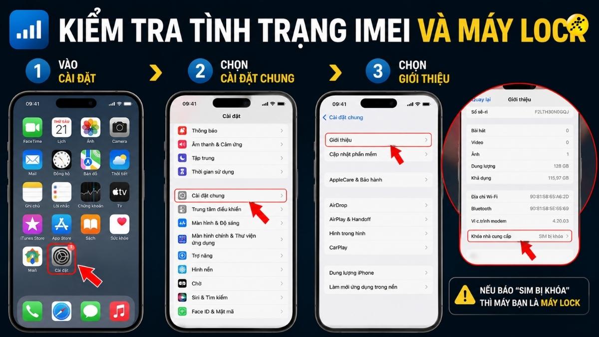 Kiểm tra t&igrave;nh trạng IMEI v&agrave; m&aacute;y Lock