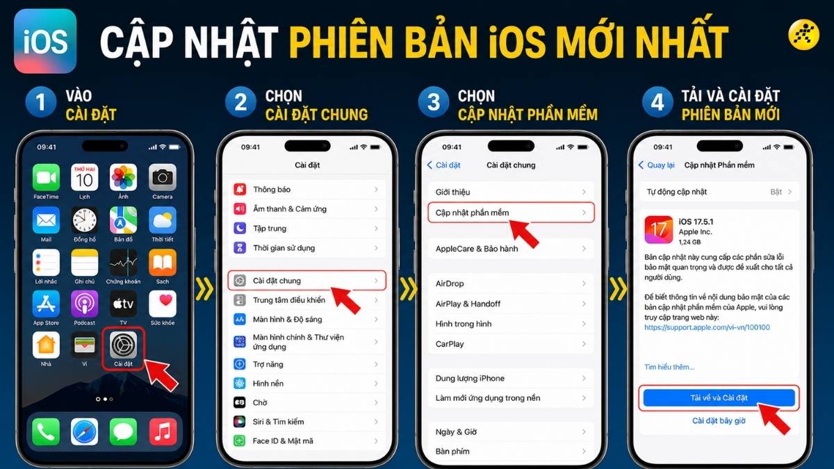 Cập nhật phi&ecirc;n bản iOS mới nhất