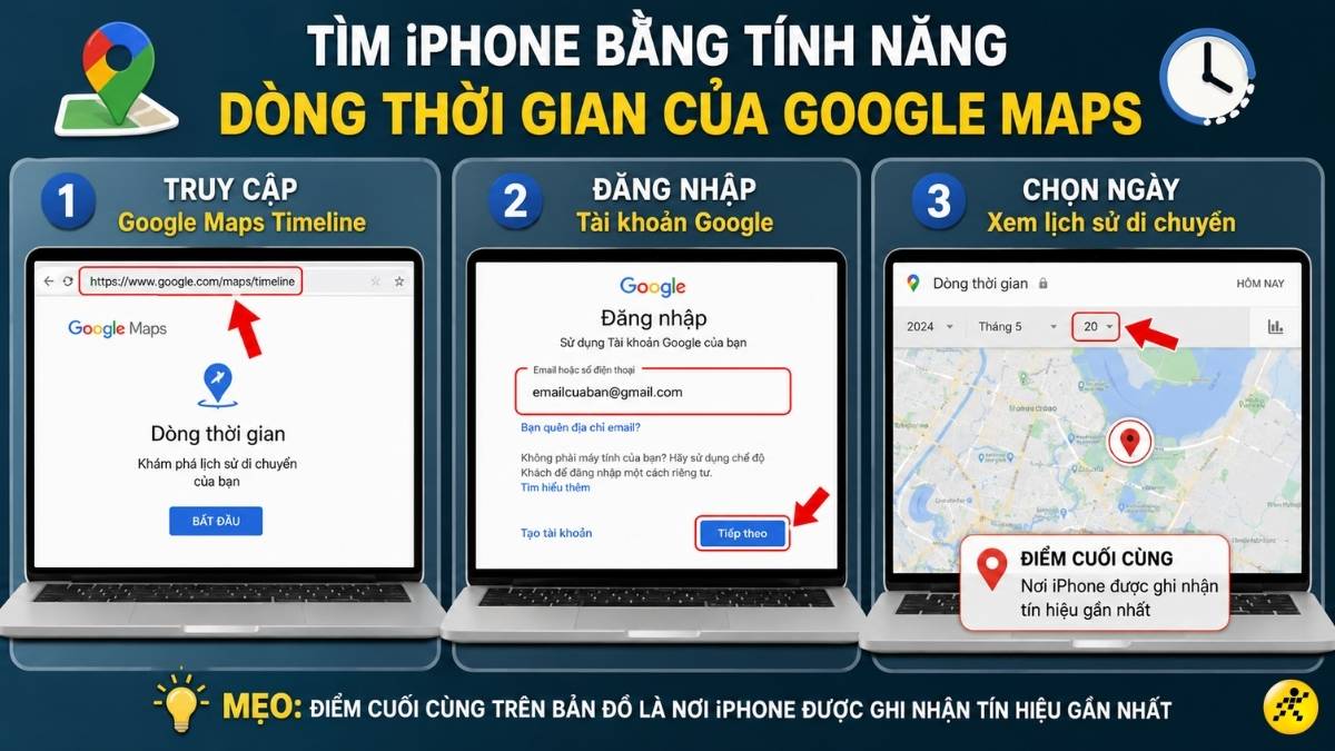 T&igrave;m iPhone bằng t&iacute;nh năng D&ograve;ng thời gian