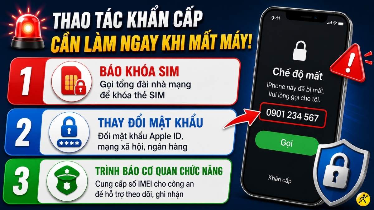 Thao t&aacute;c khẩn cấp cần l&agrave;m ngay khi mất iPhone
