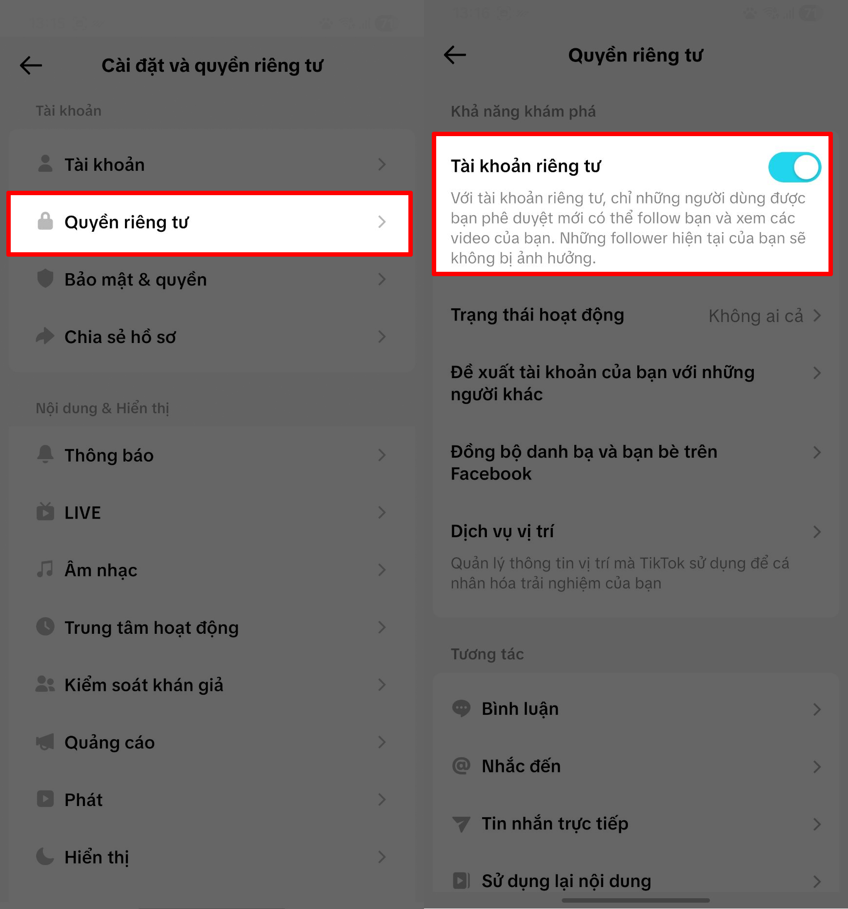 Cách ẩn tài khoản TikTok của mình