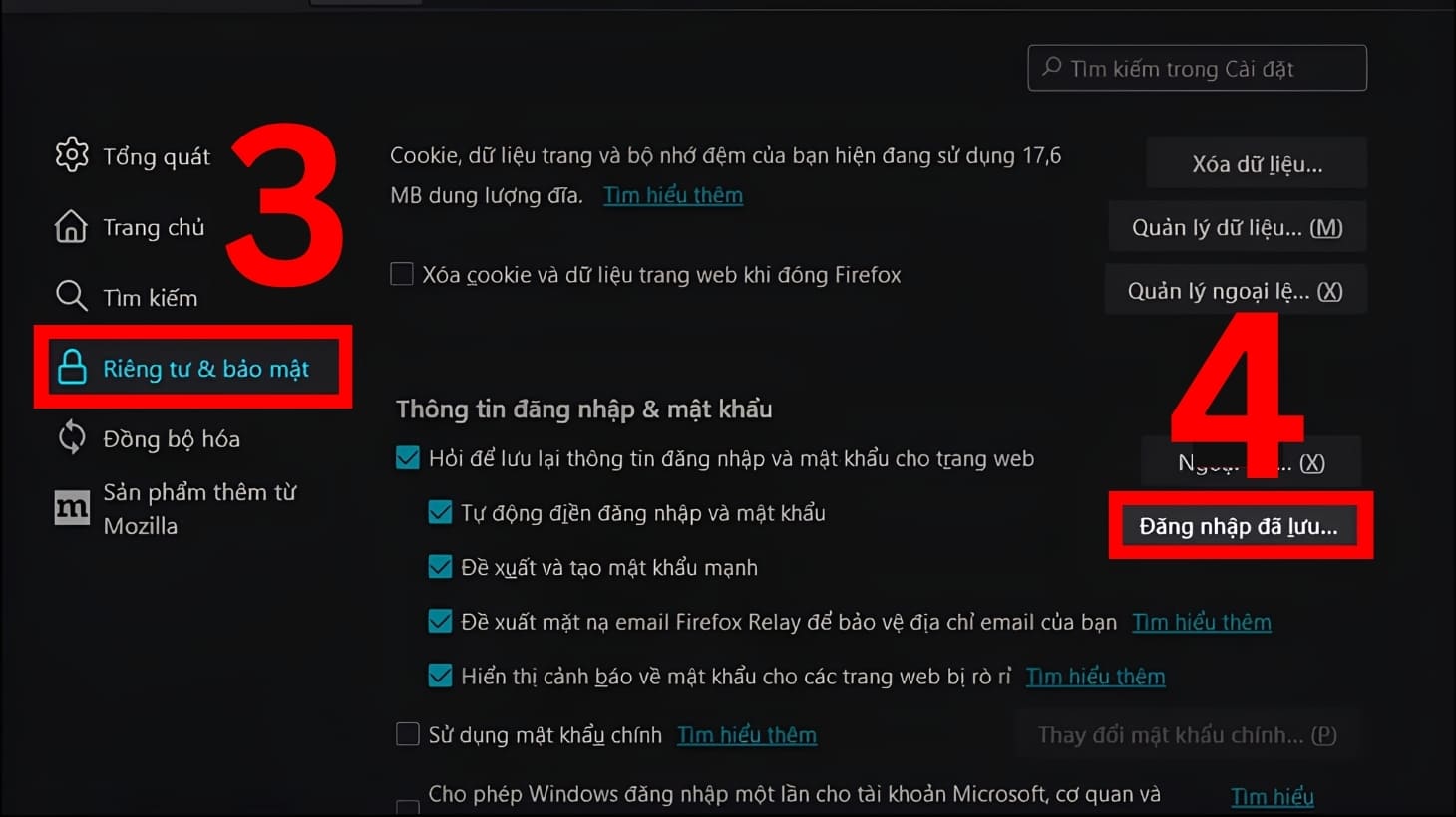 Chọn những đăng nhập đã lưu trên Firefox Chọn những đăng nhập đã lưu trên Firefox