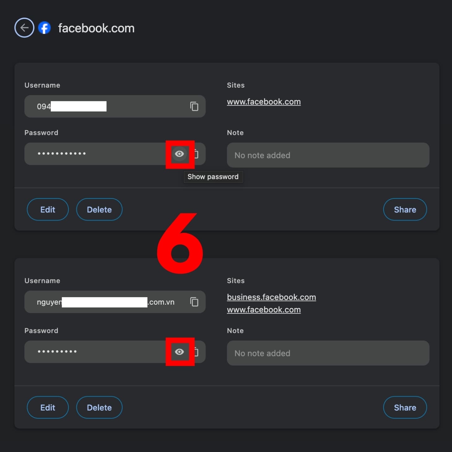 Xem mật khẩu Facebook trên trình duyệt Xem mật khẩu Facebook trên trình duyệt