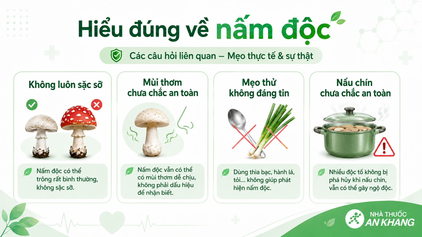 Khi nghi ngờ ăn phải nấm độc, cần ngừng ăn, giữ lại mẫu nấm và đưa người bệnh đi khám sớm