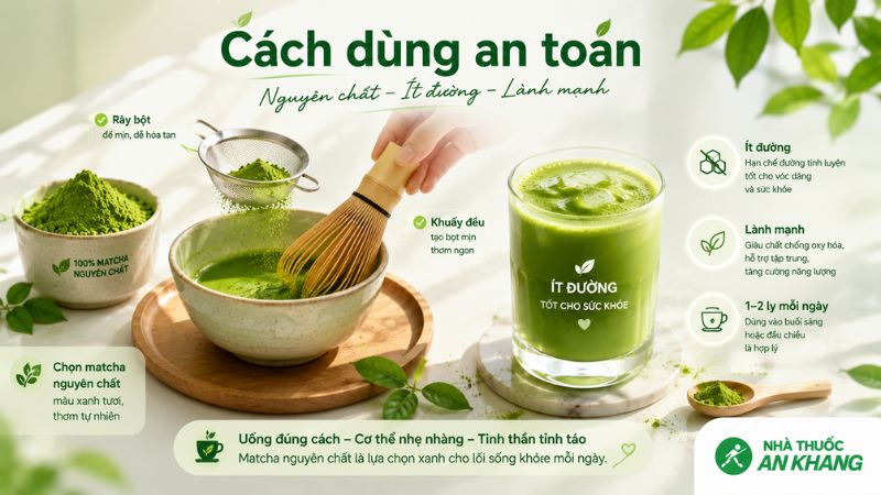 Sử dụng matcha nguy&ecirc;n chất, c&oacute; nguồn gốc r&otilde; r&agrave;ng, thương hiệu uy t&iacute;n 