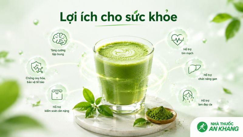 T&aacute;c dụng của matcha n&ecirc;n được hiểu theo hướng hỗ trợ, kh&ocirc;ng thay thế thuốc điều trị hoặc chế độ ăn uống c&acirc;n bằng