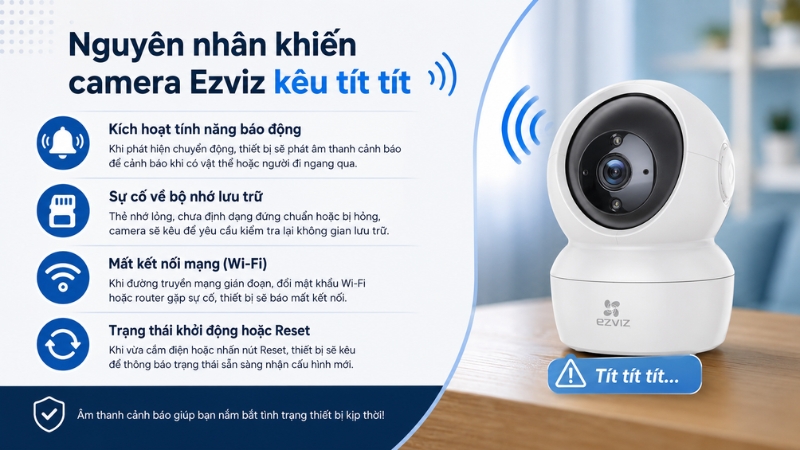Nguy&ecirc;n nh&acirc;n khiến camera Ezviz k&ecirc;u t&iacute;t t&iacute;t