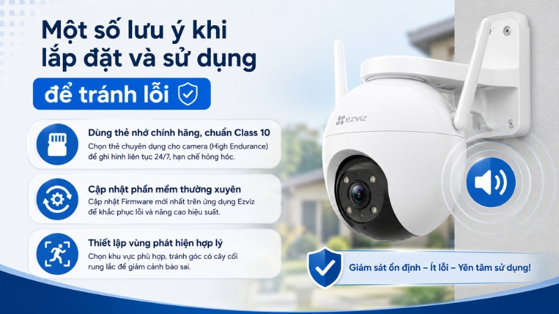 Một số lưu &yacute; khi lắp đặt v&agrave; sử dụng để tr&aacute;nh lỗi