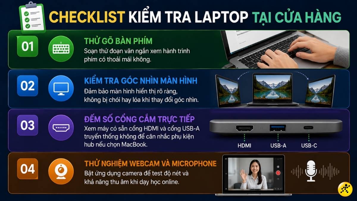 Checklist kiểm tra laptop tại cửa hàng Checklist kiểm tra laptop tại cửa hàng