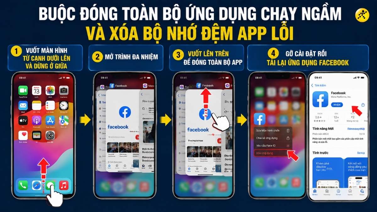 Buộc đóng toàn bộ ứng dụng chạy ngầm Buộc đóng toàn bộ ứng dụng chạy ngầm