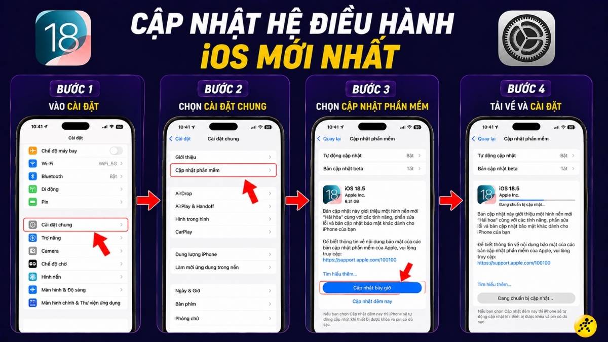 Cập nhật hệ điều hành iOS mới nhất Cập nhật hệ điều hành iOS mới nhất