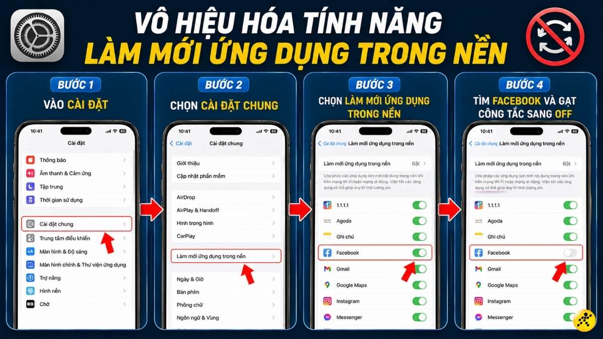 Vô hiệu hóa tính năng Làm mới ứng dụng trong nền Vô hiệu hóa tính năng Làm mới ứng dụng trong nền