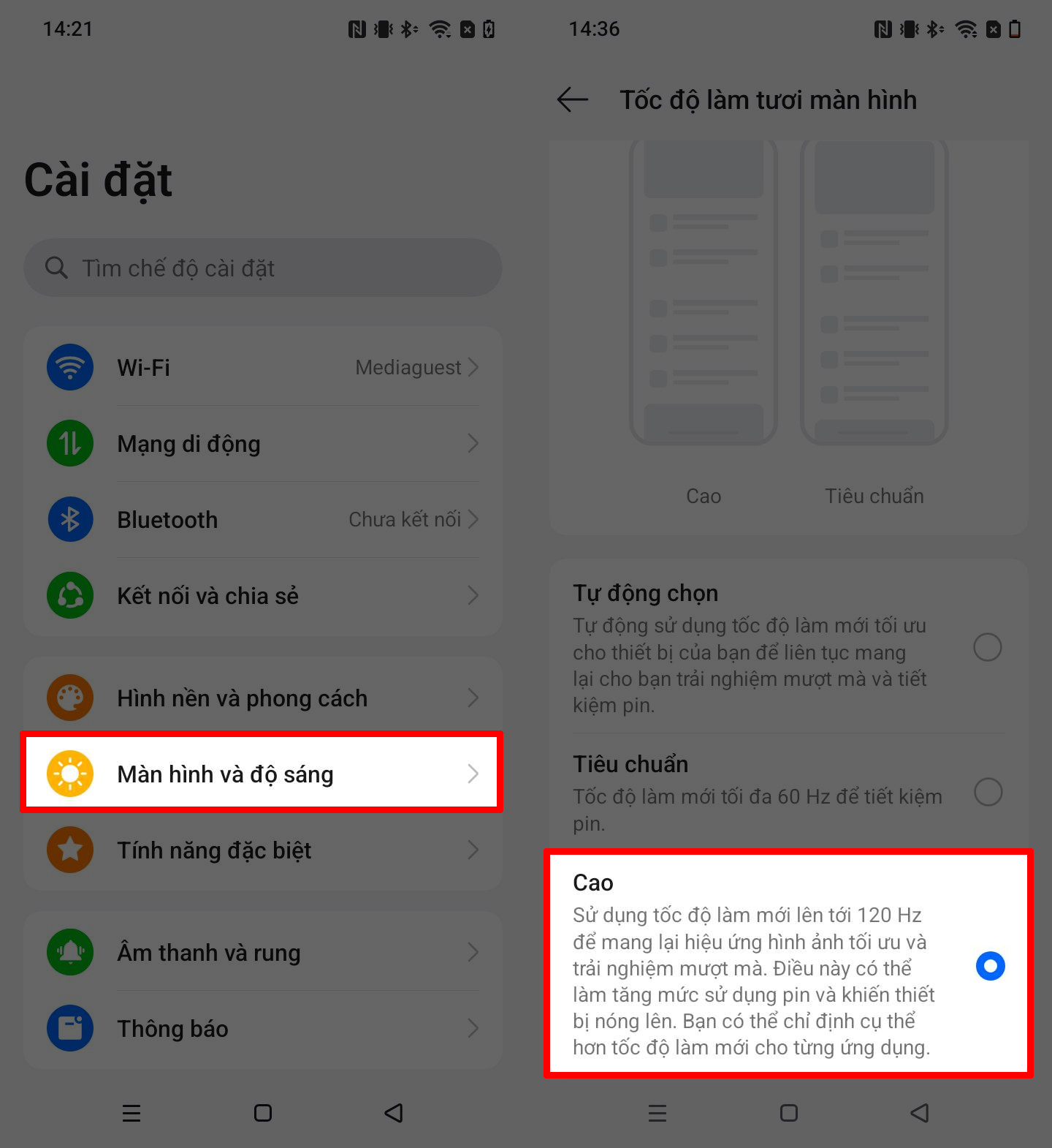 Cách bật 120 hz trên realme C100i Cách bật 120 hz trên realme C100i