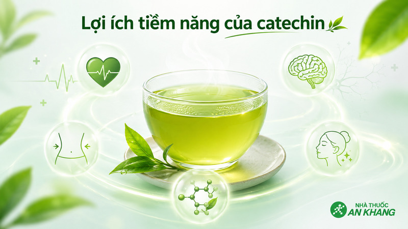 Catechin c&oacute; thể hỗ trợ sức khỏe tim mạch, chuyển h&oacute;a, n&atilde;o bộ v&agrave; l&agrave;n da khi kết hợp với chế độ sống l&agrave;nh mạnh.