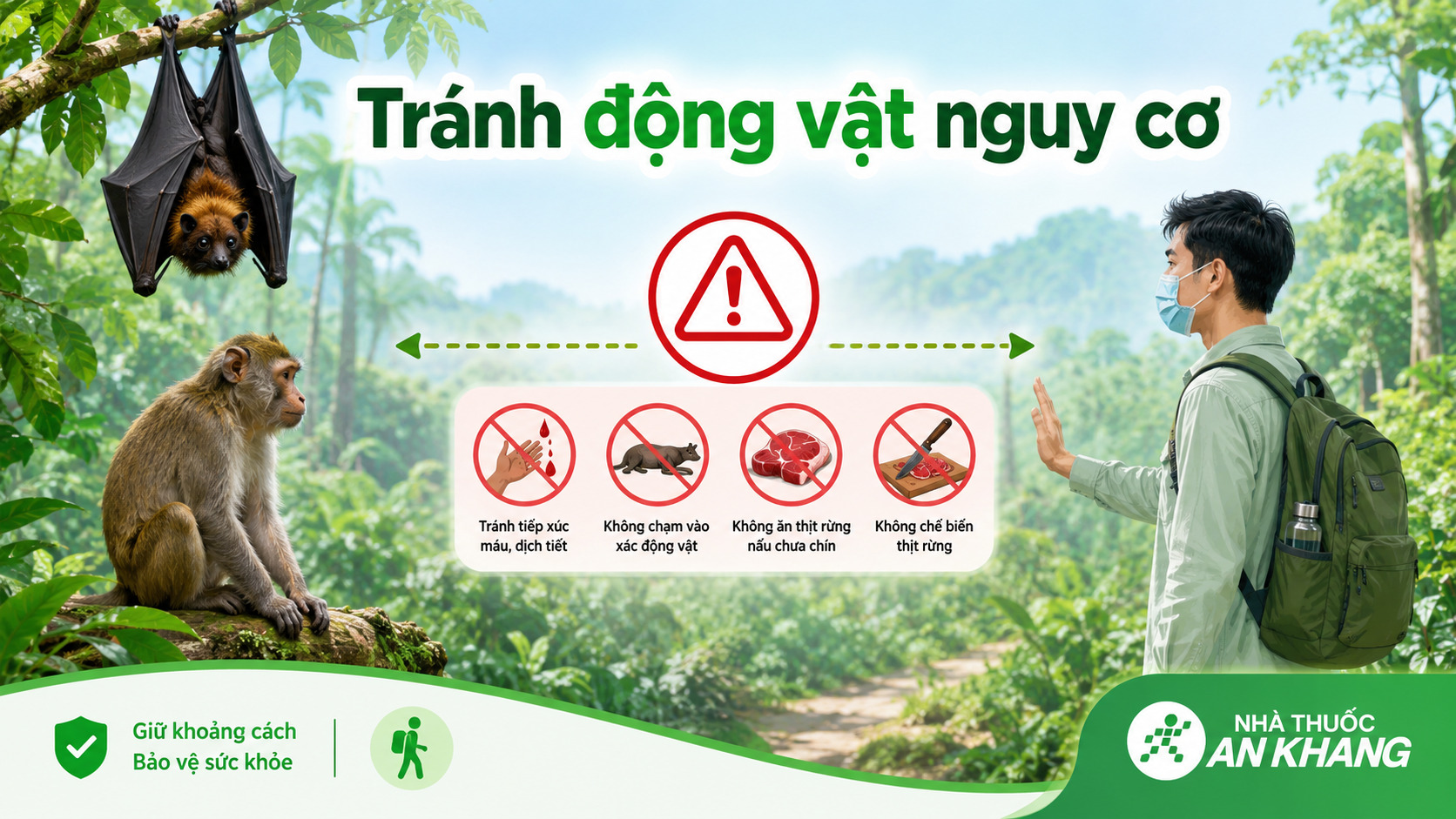 Ebola c&oacute; thể l&acirc;y từ động vật hoang d&atilde; sang người khi tiếp x&uacute;c với m&aacute;u, dịch tiết, x&aacute;c hoặc thịt chưa nấu ch&iacute;n của động vật nhiễm bệnh.