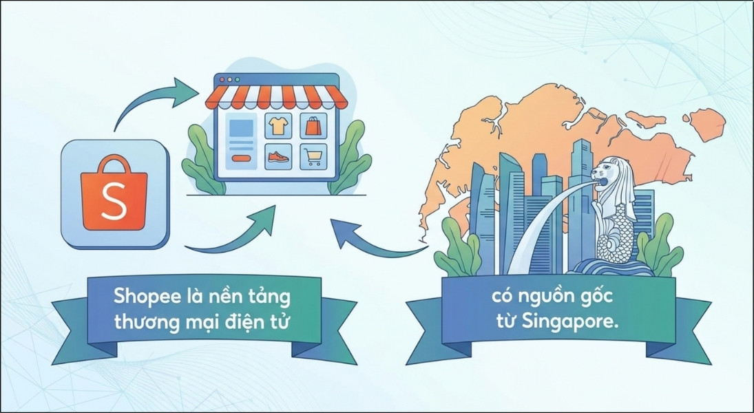 Shopee là sàn thương mại điện tử có nguồn gốc từ Singapore Shopee là sàn thương mại điện tử có nguồn gốc từ Singapore