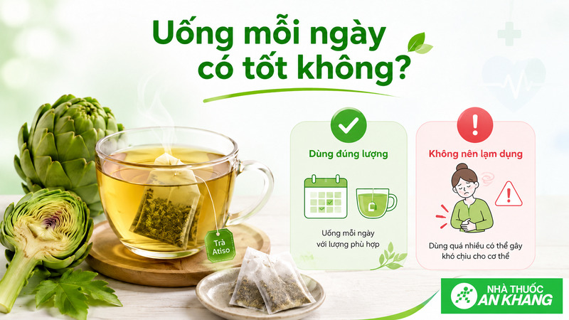 Trà atiso túi lọc có thể uống mỗi ngày nếu dùng đúng lượng và không thay nước lọc. Trà atiso túi lọc có thể uống mỗi ngày nếu dùng đúng lượng và không thay nước lọc.