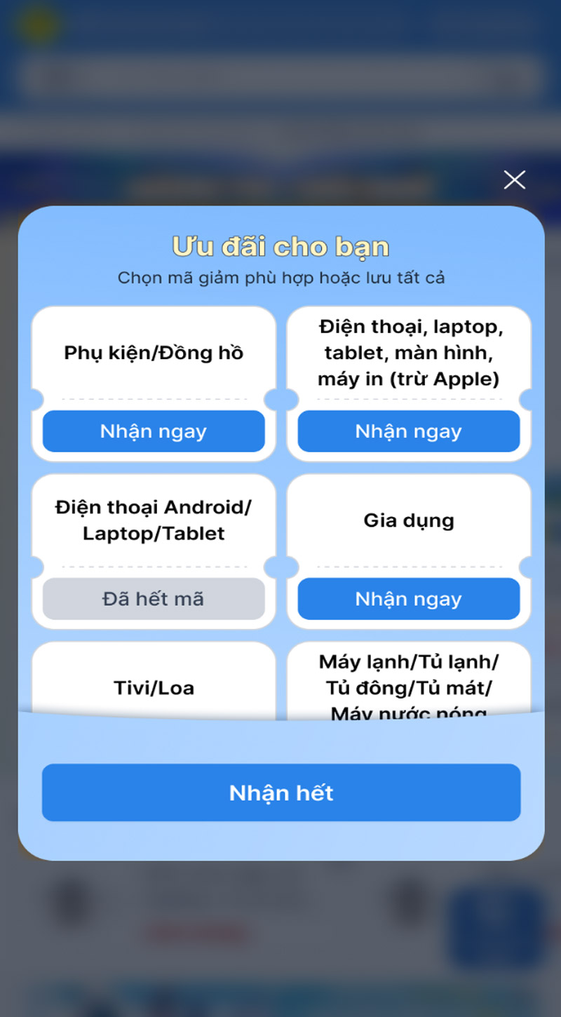 Săn ngay hàng ngàn voucher giảm giá cực sốc tại Thế Giới Di Động và Điện máy XANH dành cho mọi khách hàng Săn ngay hàng ngàn voucher giảm giá cực sốc tại Thế Giới Di Động và Điện máy XANH dành cho mọi khách hàng