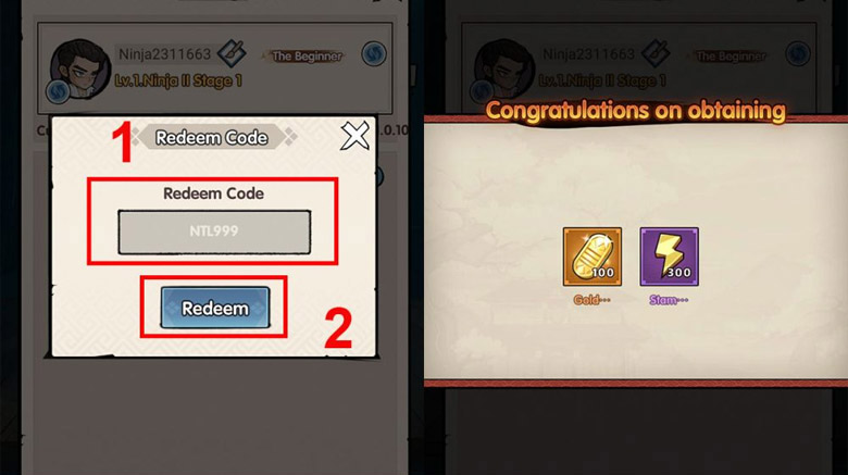 Nhập code và xác nhận redeem để nhận quà miễn phí.