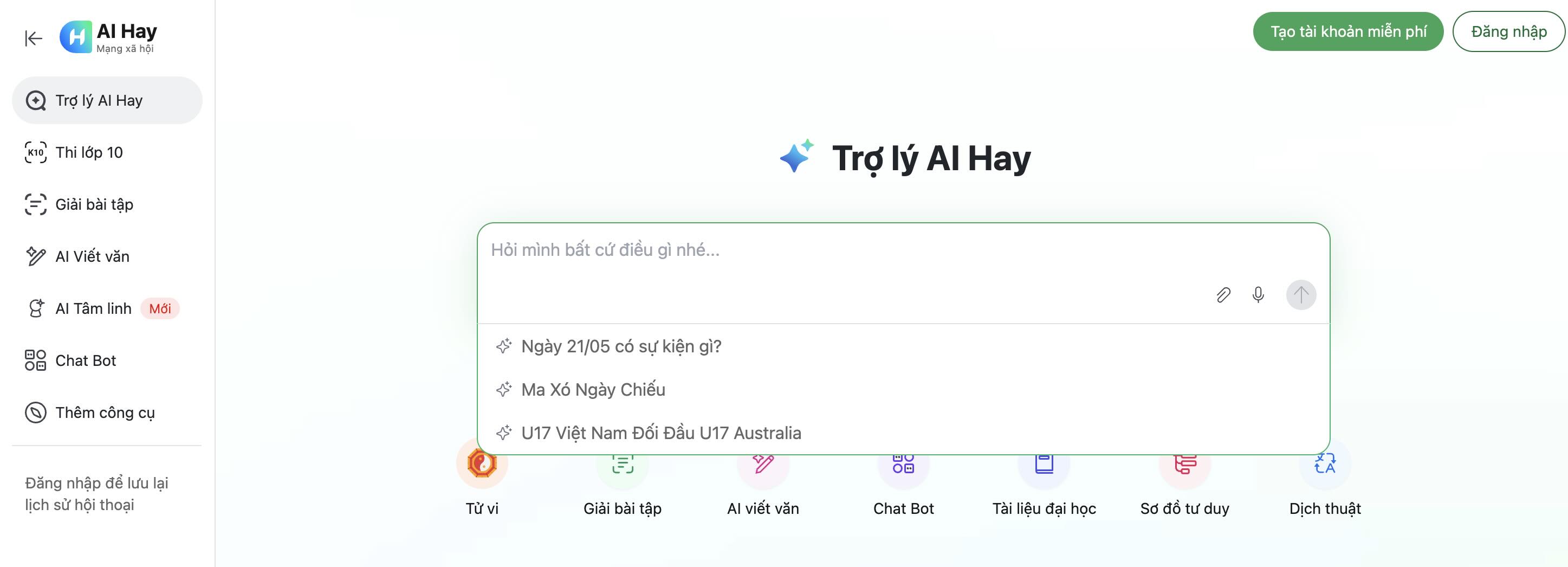 Trợ l&yacute; AI Hay hỏi đ&aacute;p th&ocirc;ng tin