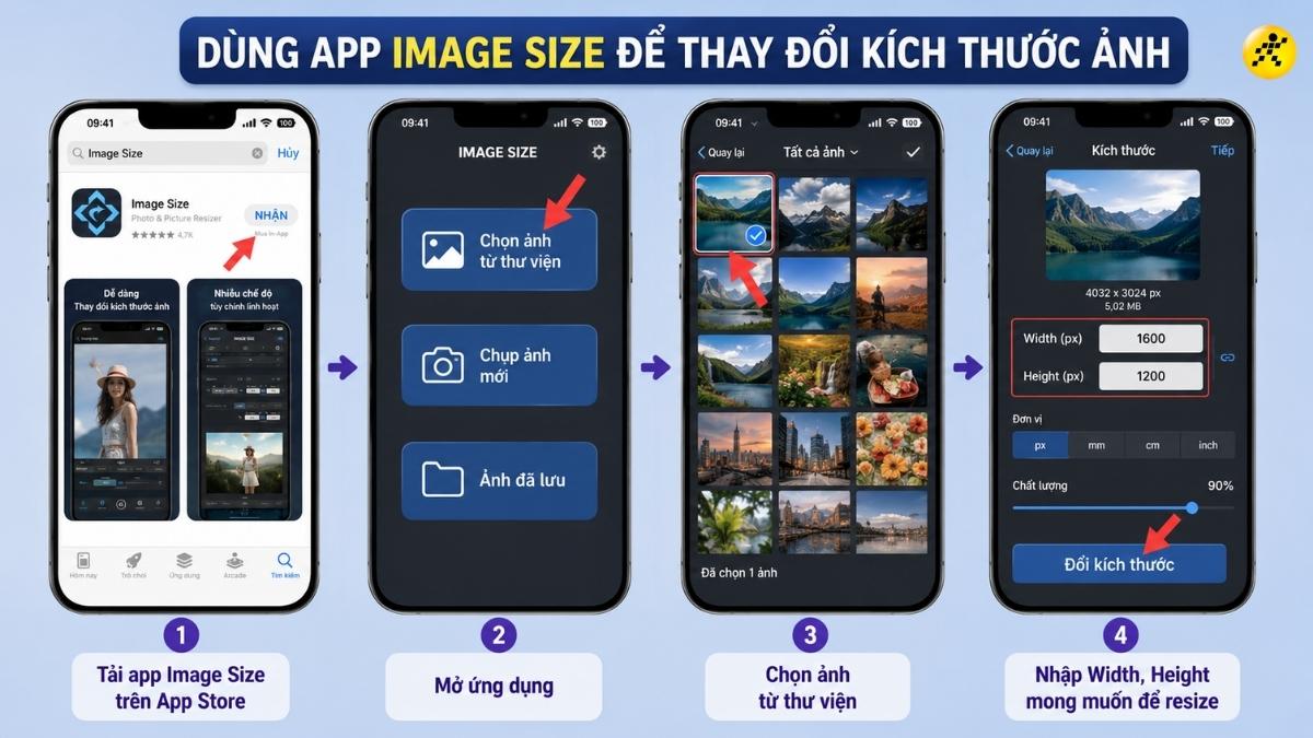 Sử dụng ứng dụng Image Size thay đổi kích thước ảnh Sử dụng ứng dụng Image Size thay đổi kích thước ảnh