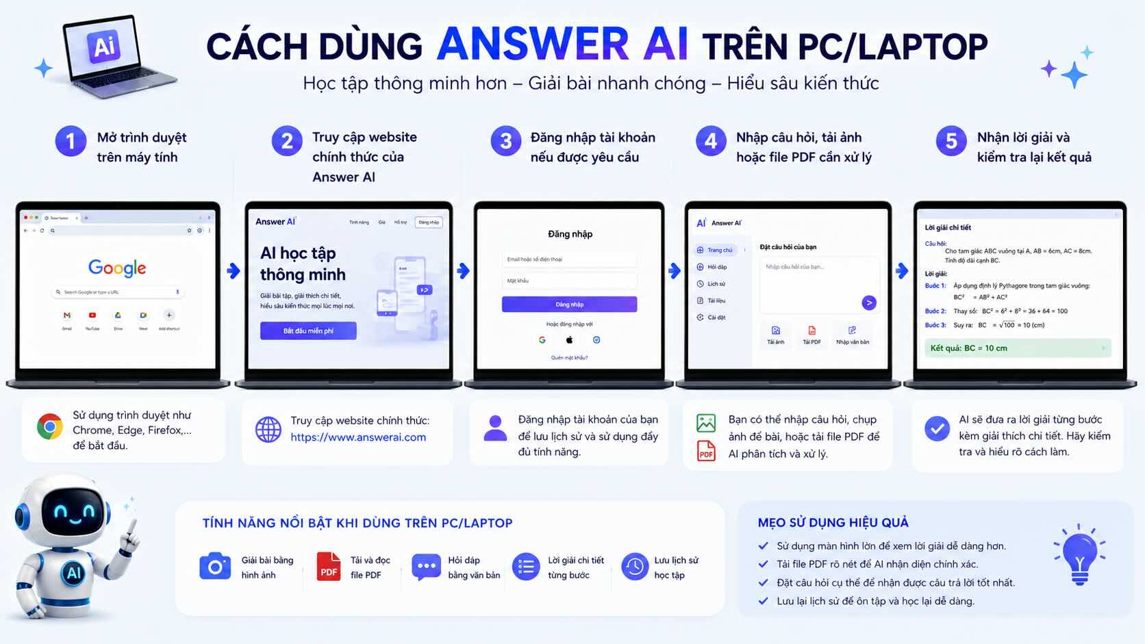Cách dùng Answer AI trên PC/Laptop Cách dùng Answer AI trên PC/Laptop