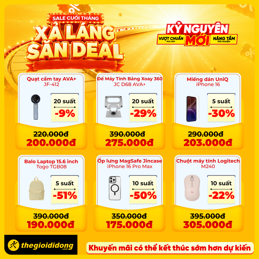 Sale cuối tháng - Xả láng săn deal: Hàng loạt điện thoại, đồng hồ, laptop,... giảm giá sốc Sale cuối tháng - Xả láng săn deal: Hàng loạt điện thoại, đồng hồ, laptop,... giảm giá sốc