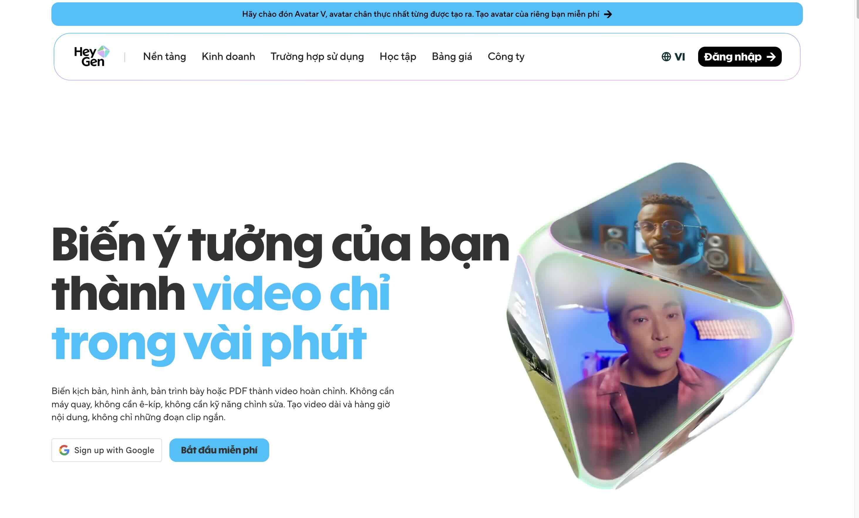 Giao diện của Heygen AI Giao diện của Heygen AI