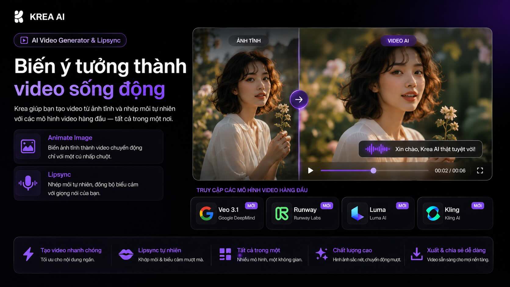 T&iacute;nh năng biến &yacute; tưởng th&agrave;nh video