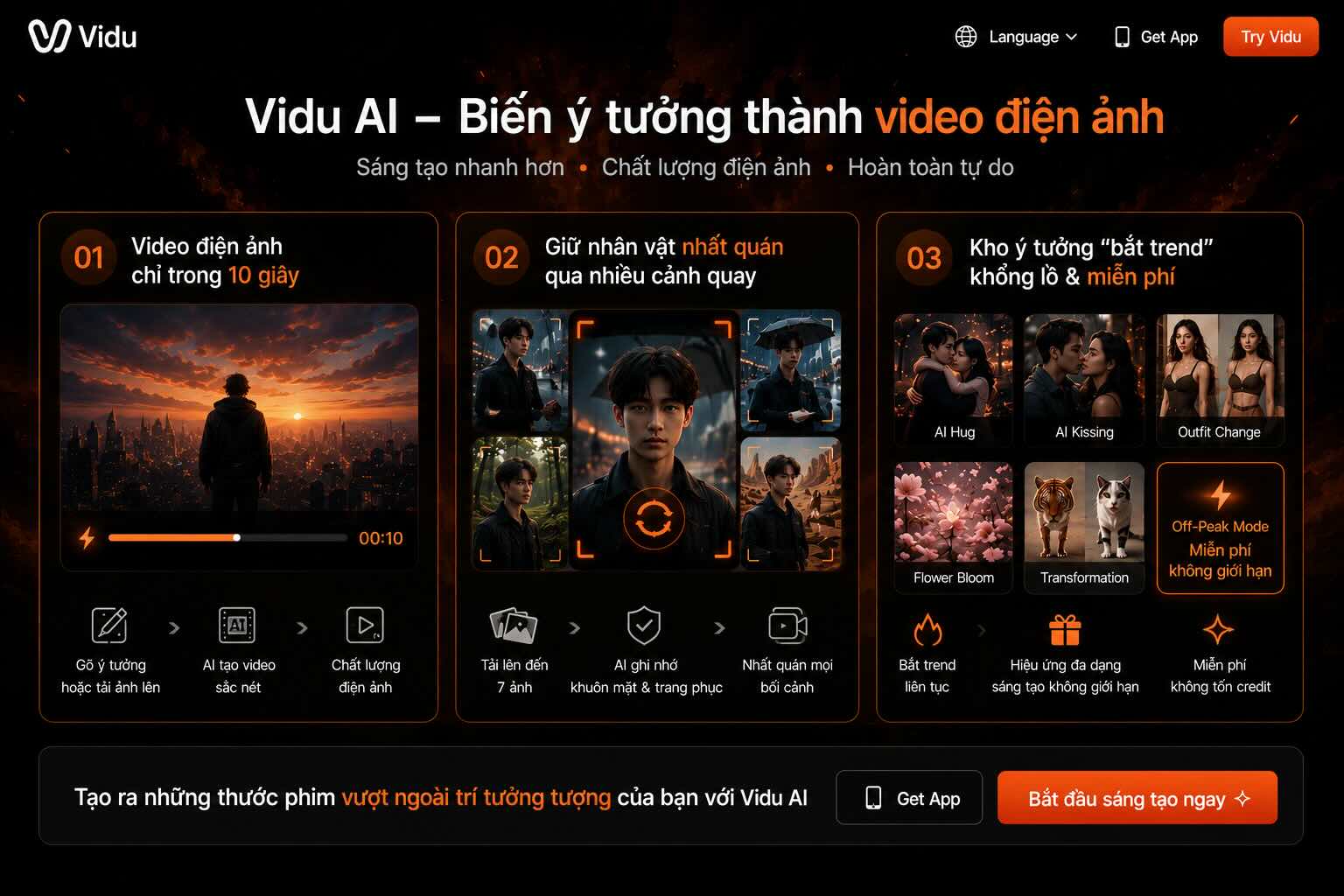 Các tính năng chính của Vidu AI Các tính năng chính của Vidu AI