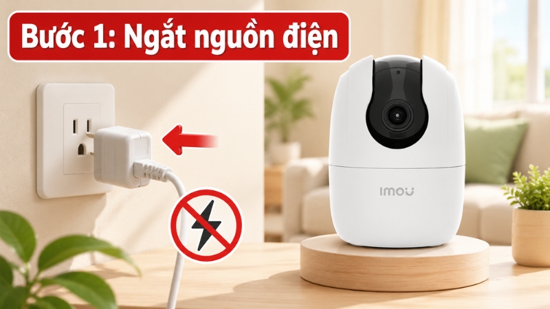 Bước 1: Ngắt kết nối nguồn điện