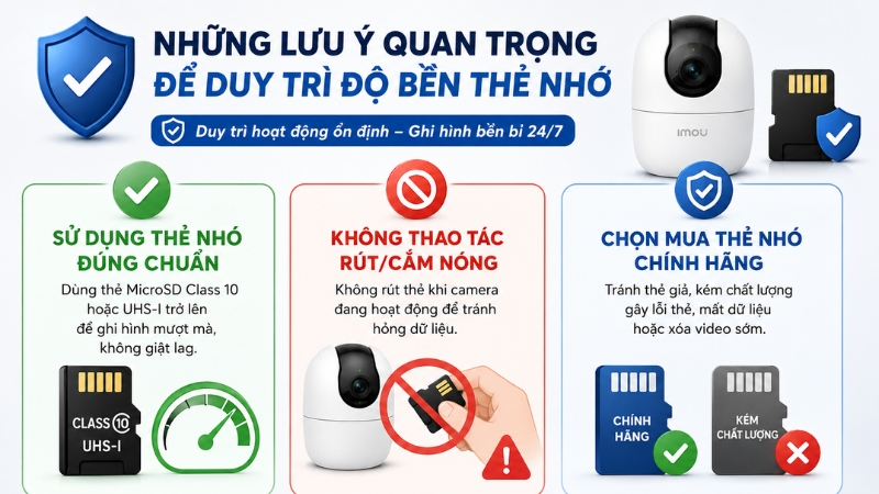 Những lưu &yacute; quan trọng để duy tr&igrave; độ bền thẻ nhớ