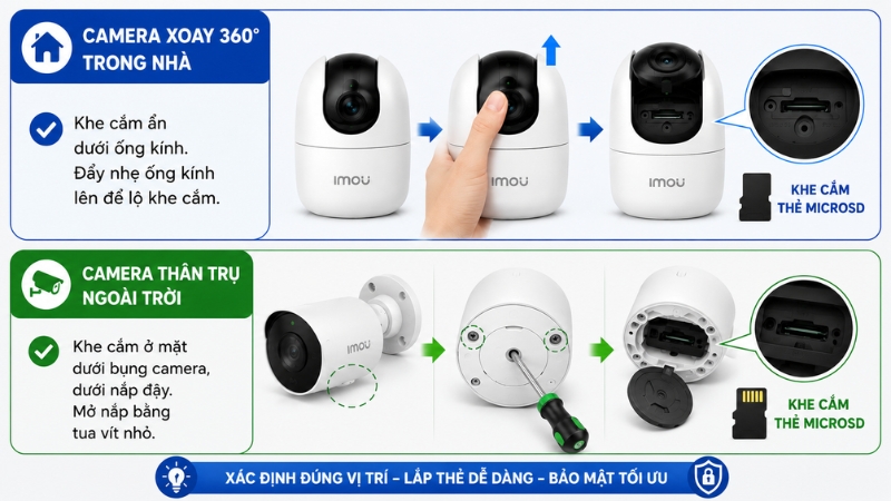 X&aacute;c định vị tr&iacute; khe cắm thẻ nhớ