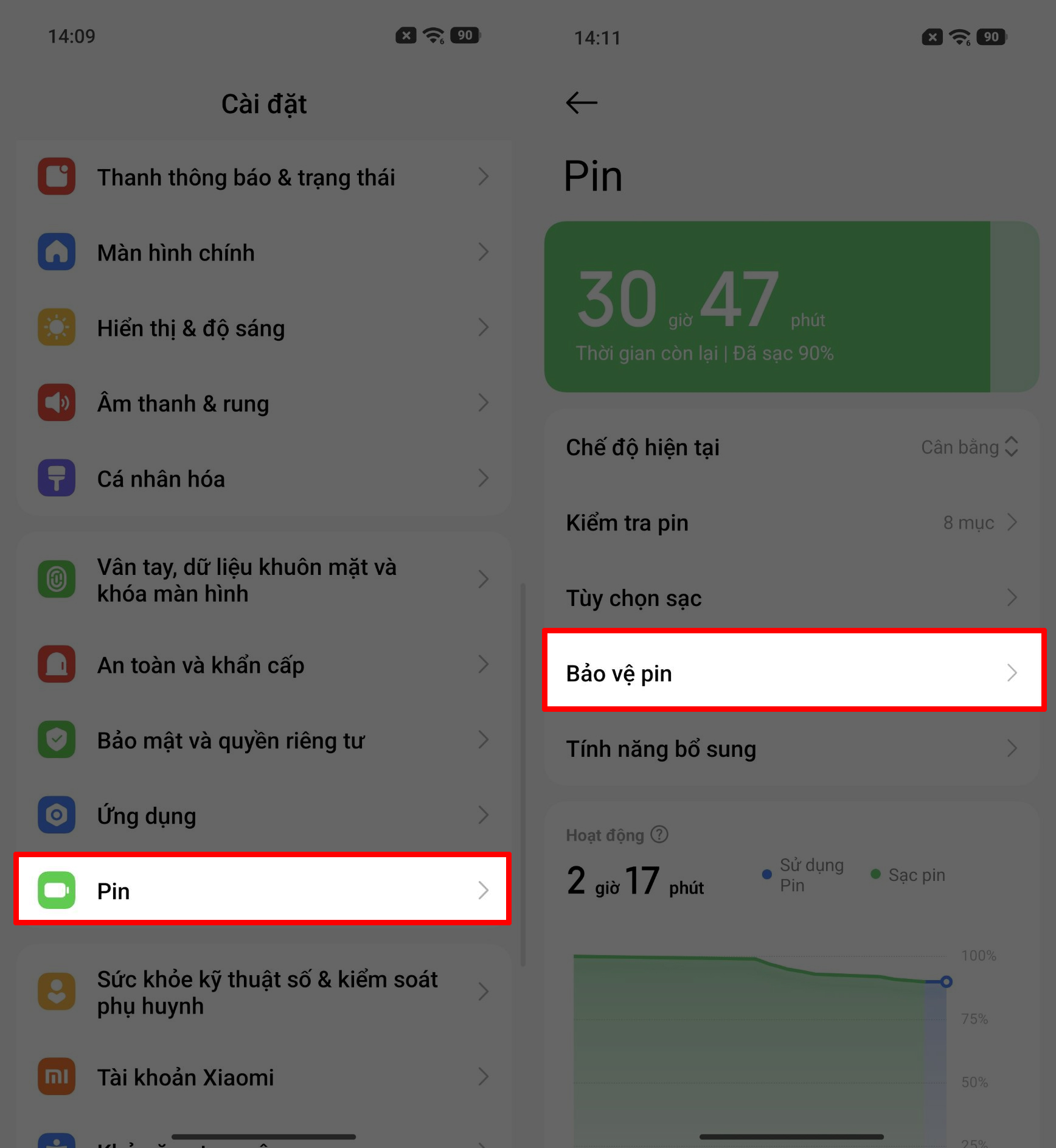 Cách bật bảo vệ pin trên trên Xiaomi 17T series Cách bật bảo vệ pin trên trên Xiaomi 17T series