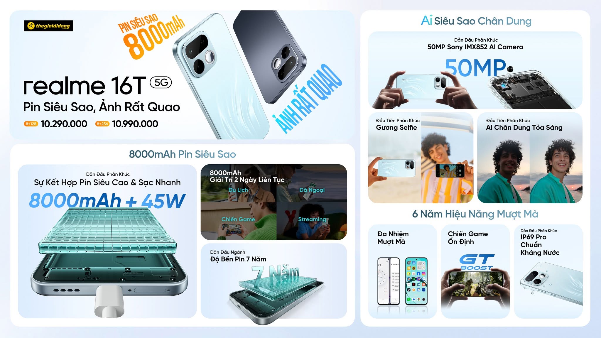Hotsale mở bán realme 16T, giảm 300K hoặc tặng PMH 350K, tặng SIM data 5G đến 300 GB Hotsale mở bán realme 16T, giảm 300K hoặc tặng PMH 350K, tặng SIM data 5G đến 300 GB