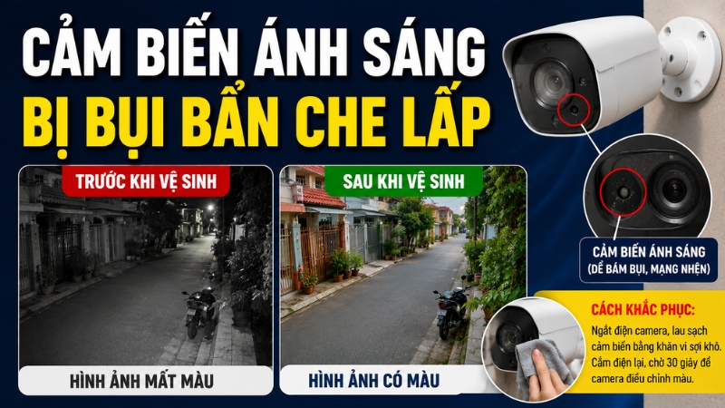 Cảm biến &aacute;nh s&aacute;ng bị bụi bẩn che lấp