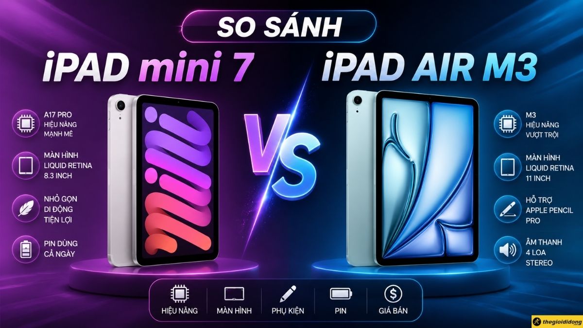 iPad mini 7 với iPad Air M3 iPad mini 7 với iPad Air M3