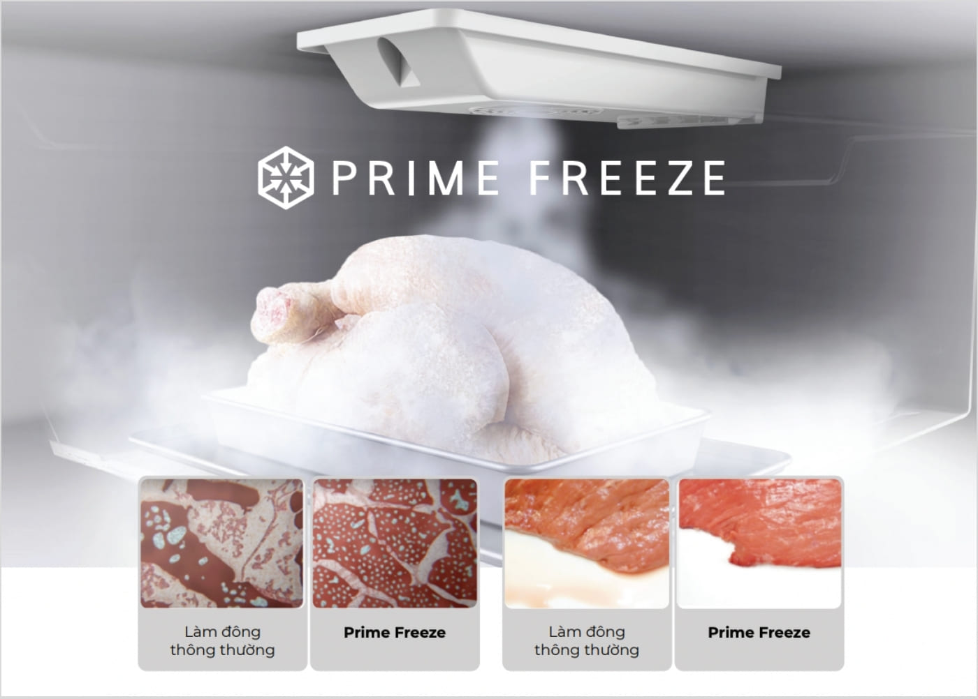 Công nghệ cấp đông nhanh Prime Freeze trên tủ lạnh Panasonic