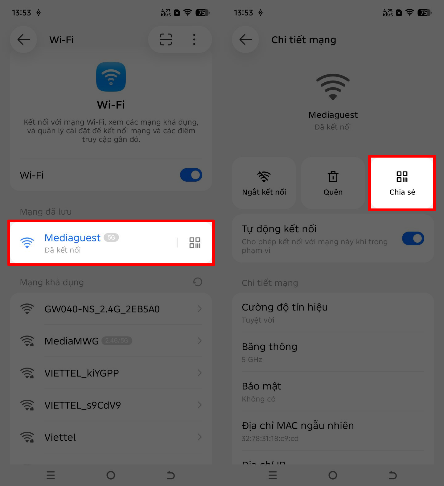 Cách chia sẻ mã QR Wi-Fi trên TECNO Spark 50 Cách chia sẻ mã QR Wi-Fi trên TECNO Spark 50