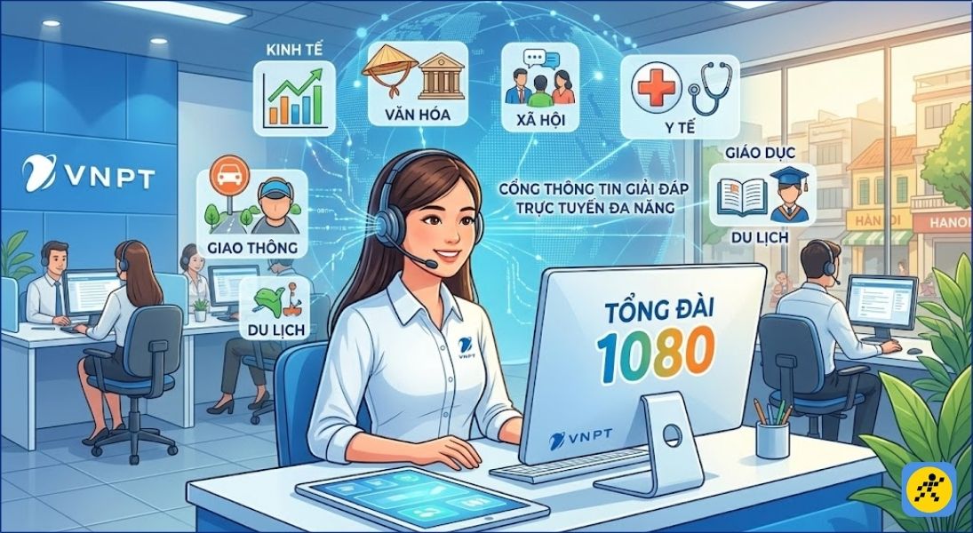 Tổng đài 1080 là hệ thống cổng thông tin giải đáp trực tuyến đa năng về các lĩnh vực kinh tế, văn hóa, xã hội, y tế, giáo dục