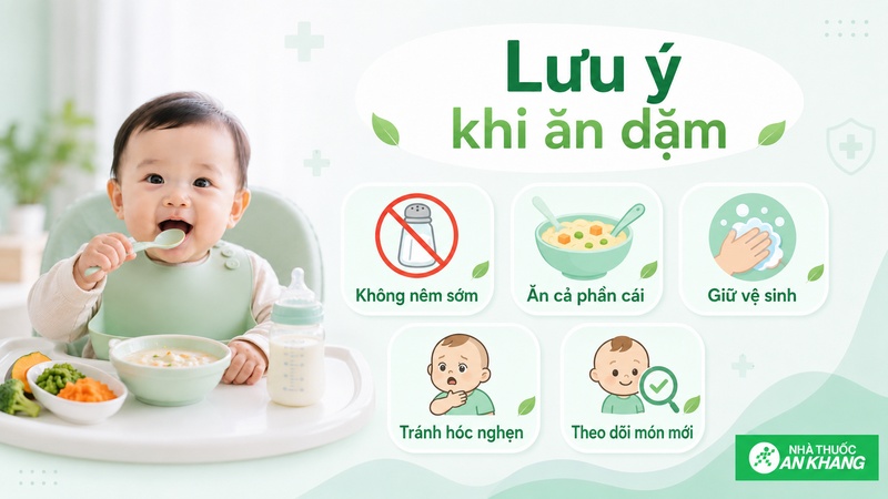 Cần đảm bảo vệ sinh, hạn chế gia vị và phòng hóc nghẹn khi ăn dặm Cần đảm bảo vệ sinh, hạn chế gia vị và phòng hóc nghẹn khi ăn dặm