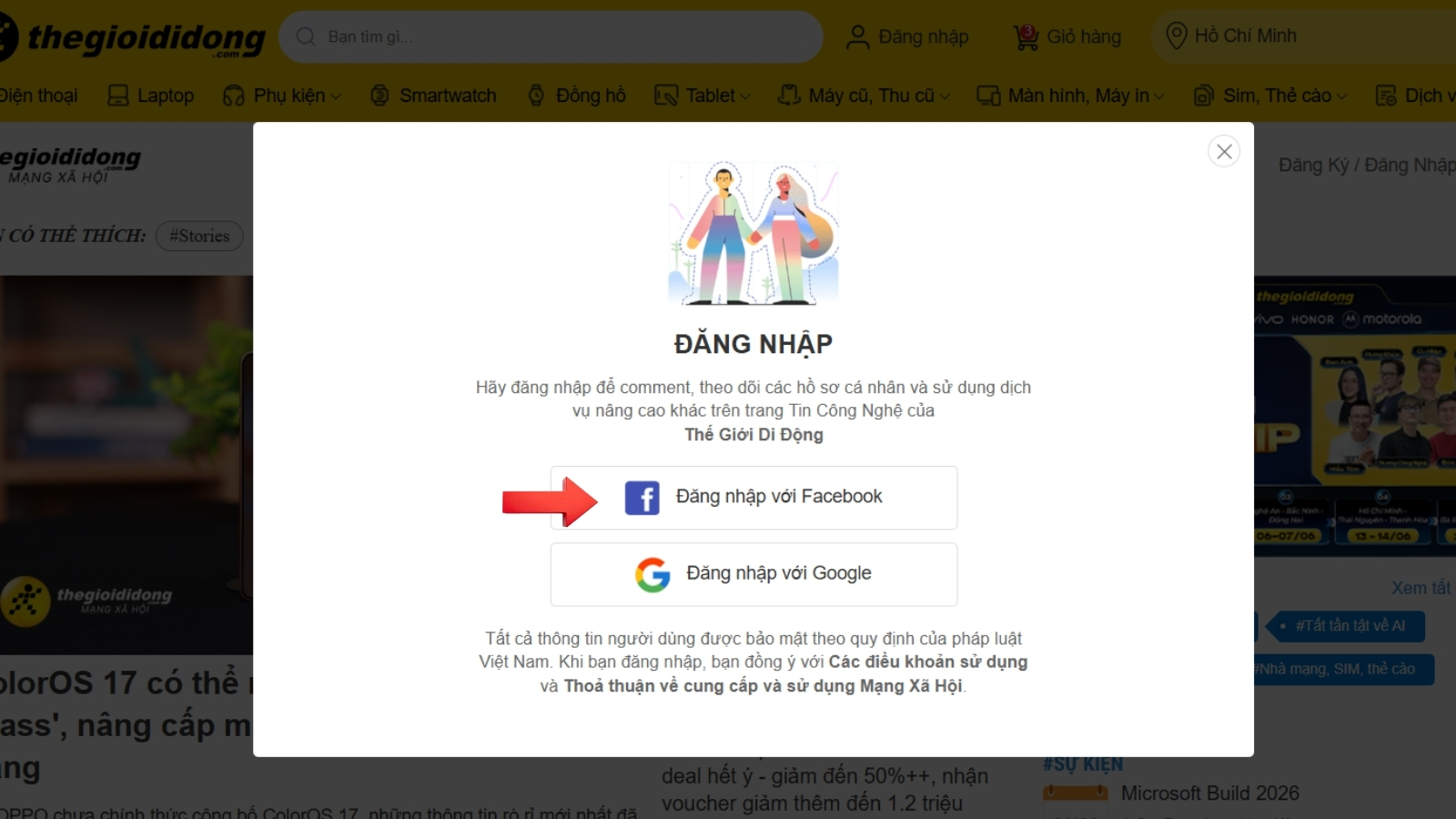 Đăng nhập với Facebook