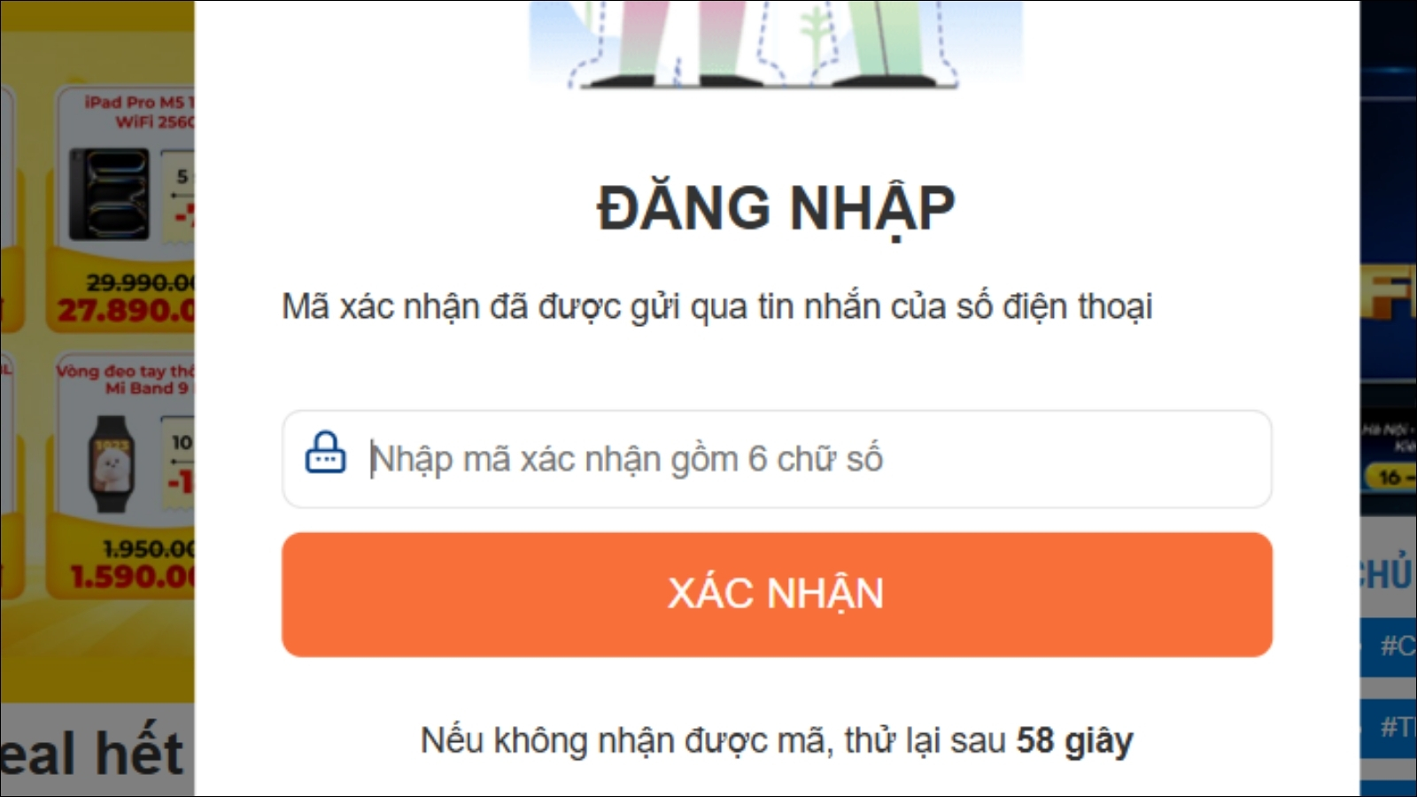  X&aacute;c thực bằng m&atilde; OTP